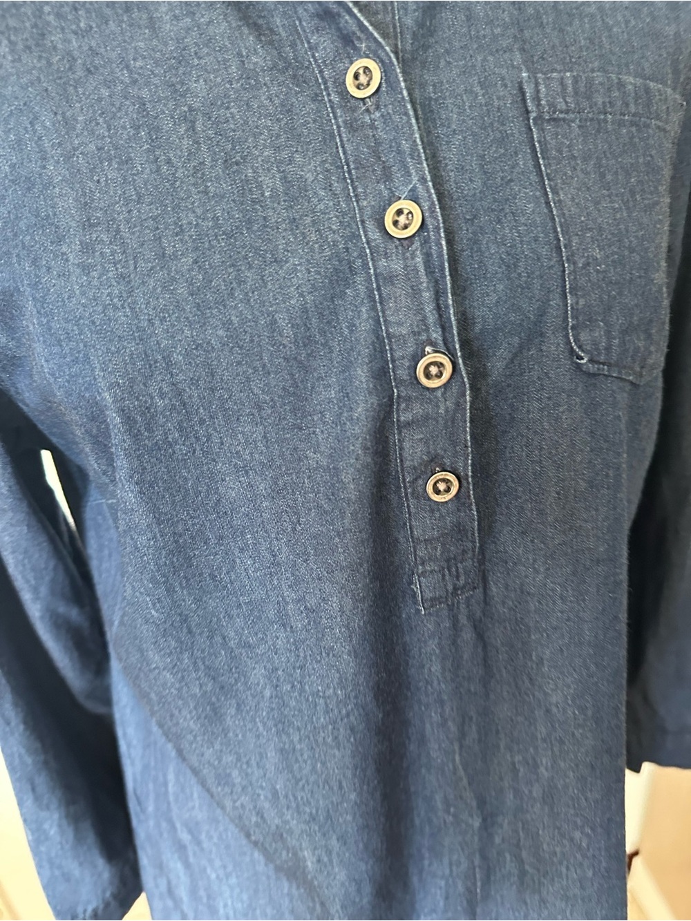 Old Navy Maternity Denim Chambray Shirt Dress Tunic Medium Lightweight Casual - Picture 3 of 13